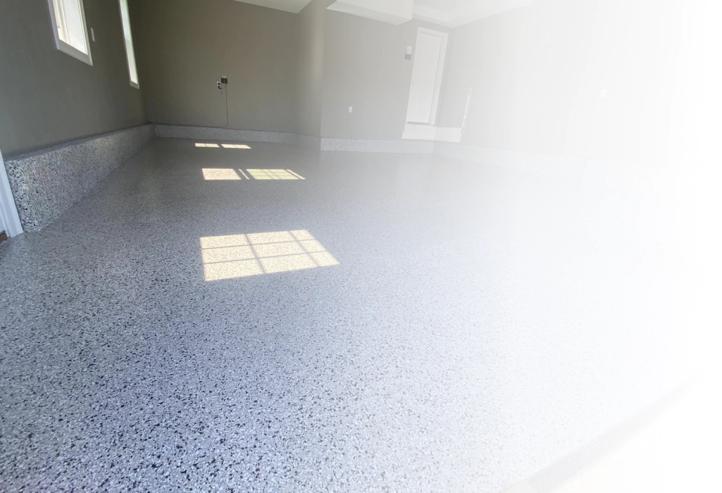 flake flooring in a garage